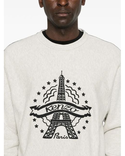 KENZO White Eiffel Tower Sweatshirt for men
