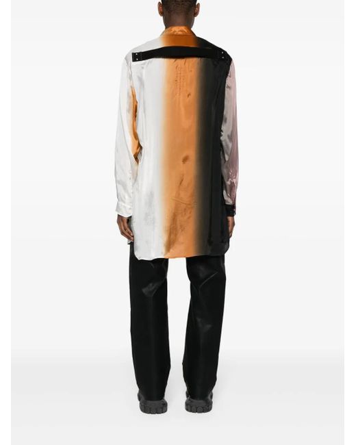 Rick Owens Black Larry Fogpocket Ombré Shirt for men