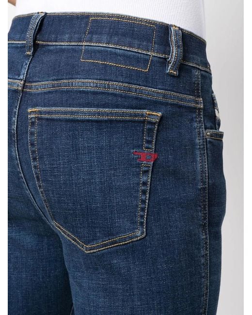 DIESEL Blue Logo-Patch Skinny Jeans for men