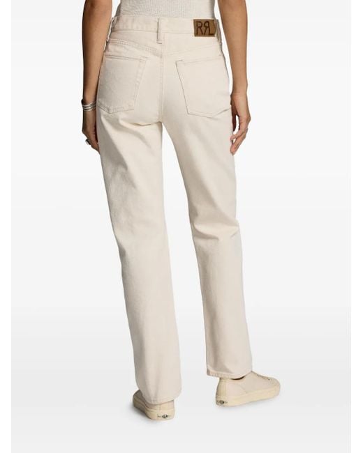 RRL White Cream Straight-Leg-Jeans