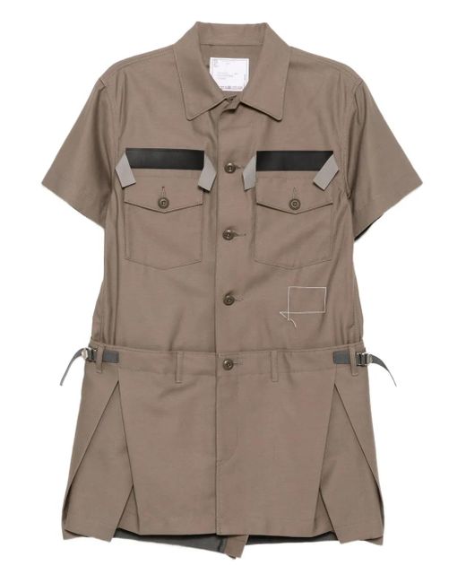 Sacai Brown X Wtaps Cotton Shirt Dress