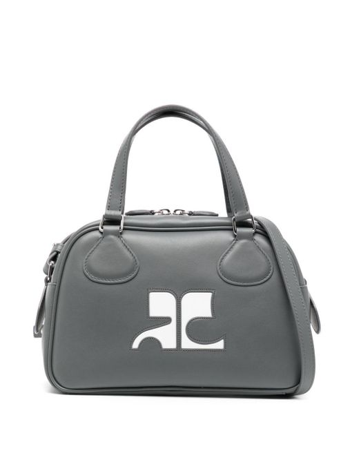 Courreges Gray Reedition Leather Tote Bag