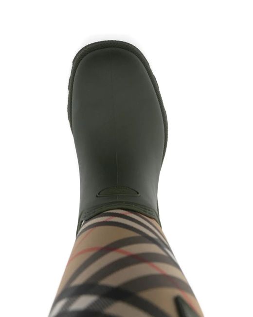 Burberry Green Karierte Regenstiefel