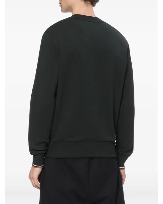 Fred Perry Black Embroidered-Logo Sweatshirt for men