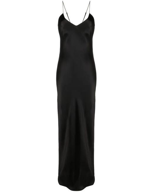 Nili Lotan Black Cami Silk-Satin Gown