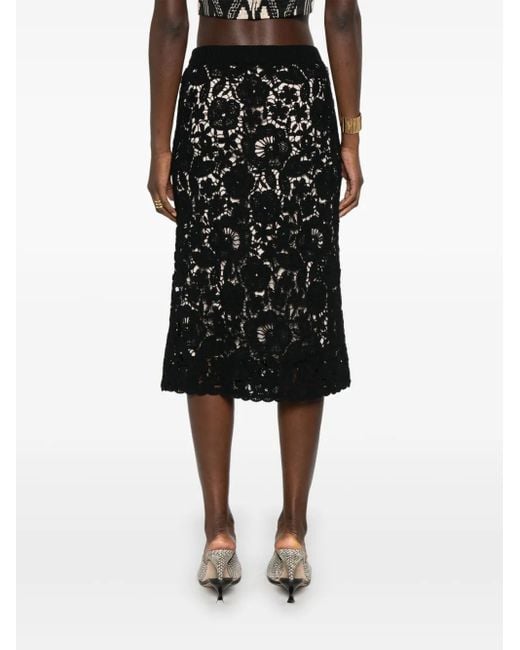 P.A.R.O.S.H. Black Copper Midi Skirt