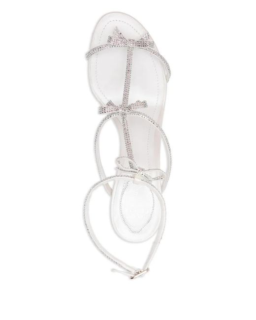 Rene Caovilla White 80Mm Caterina Heeled Sandals