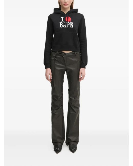 A Bathing Ape Black I Love Bape Hoodie