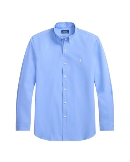 Polo Ralph Lauren Blue Slim Fit Stretch-Poplin Shirt for men