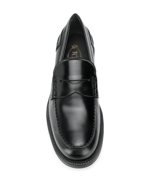 Tod's Black Chunky Penny Loafers for men