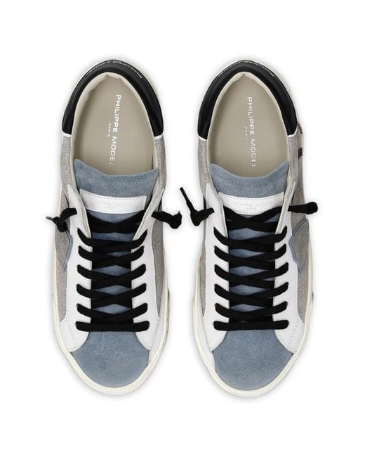 Philippe Model White Prsx Low Panelled Sneakers for men