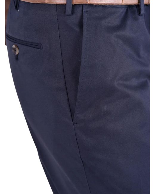 Dell'Oglio Blue Tailored Gabardine Trousers for men