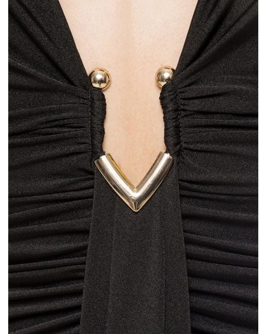 Nissa Black V-Neck Mini Dress