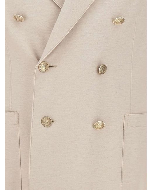 Eleventy White Double-Breasted Peak-Lapel Blazer for men
