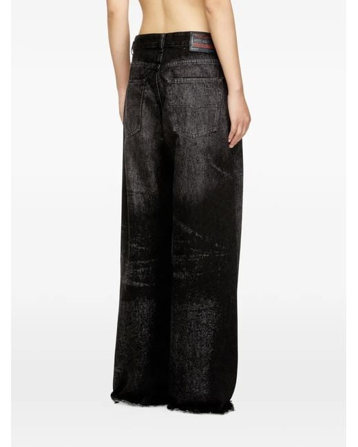 DIESEL Black Classic Straight-Leg Jeans With Mid-Rise Waist