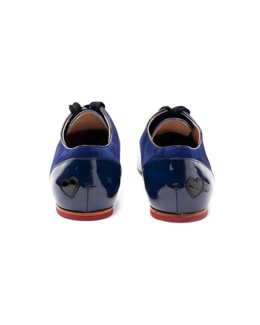 Hogan Blue Patent Heart Detail Oxford Shoes