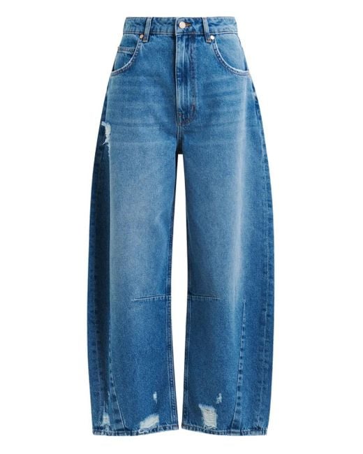 Essentiel Antwerp Blue Twisted-Seam Cotton Barrel-Leg Jeans