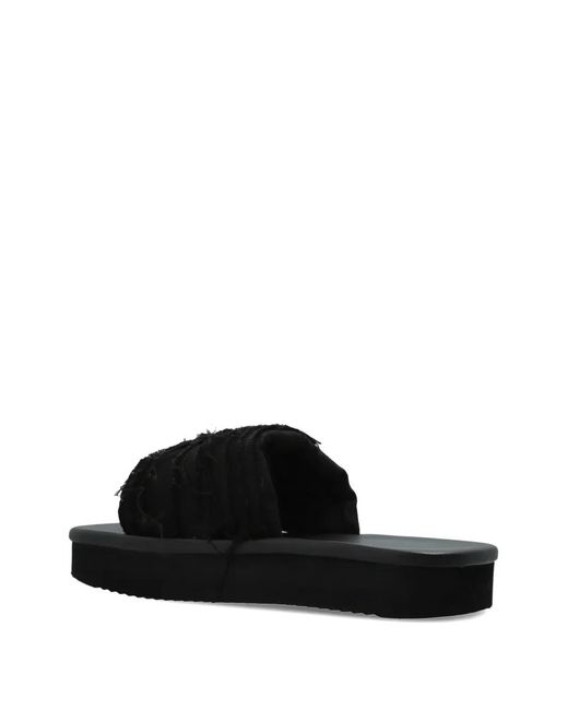 Rick Owens Black Twisted Platform-Sole Slides for men