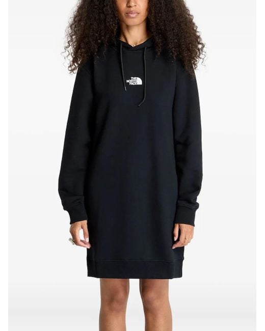 The North Face Blue Kapuzenkleid mit Logo-Print