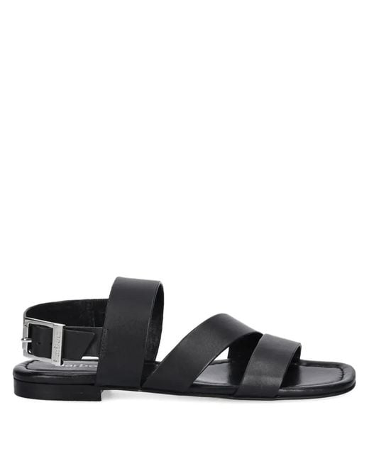 Barbour Black Leather Sandals