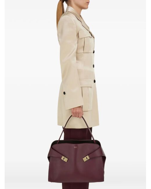 Ferragamo Purple Hug Buckle Tote Bag