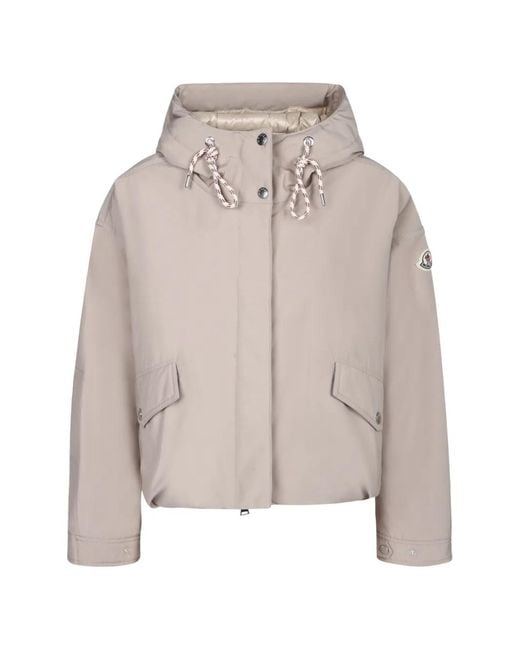 Moncler Natural Eucalyptus Hooded Flap-Pocket Jacket