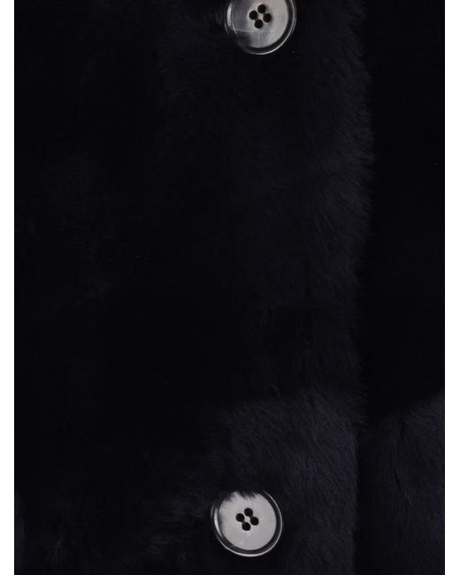 Arma Blue Hooded Shearling Coat