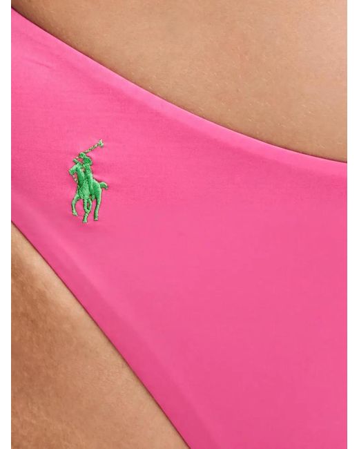 Polo Ralph Lauren Pink Logo-Embroidered Bikini Bottoms