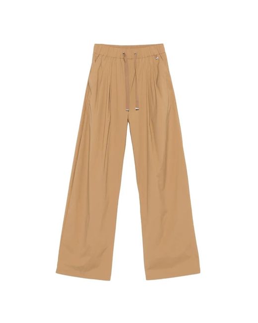Herno White Cammello Polyamide Trousers