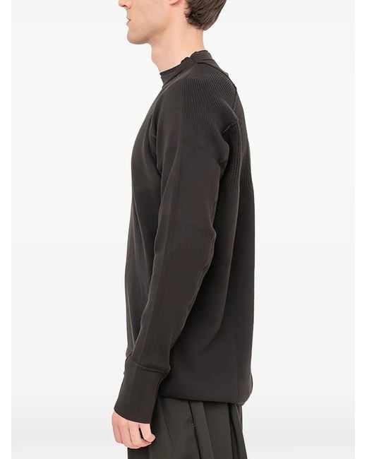 DEVOA Black Cotton Long-Sleeve T-Shirt for men