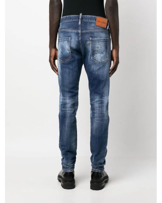 DSquared² Gerafelde Jeans in het Blue voor heren