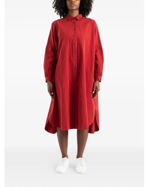 Casey Casey Red Yuri Midi Shirt Dress