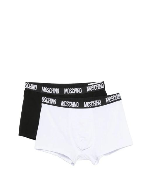 Moschino White Logo-Waistband Boxers Set (Set Of Two) for men