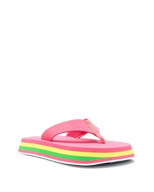 MSGM Pink Thong-Strap Chunky Flip Flops