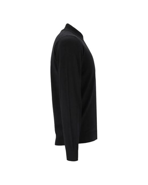 Fedeli Black Button-Up Knitted Cardigan for men