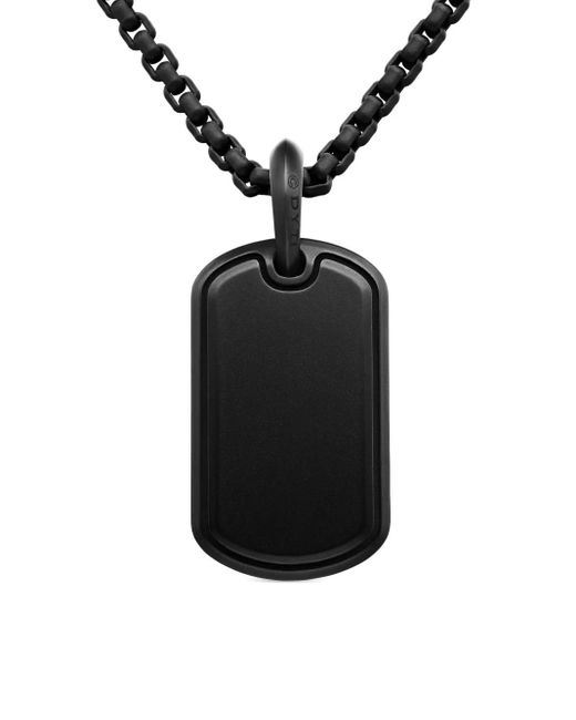 David Yurman Black Sculpted Cable Tag (27Mm) for men
