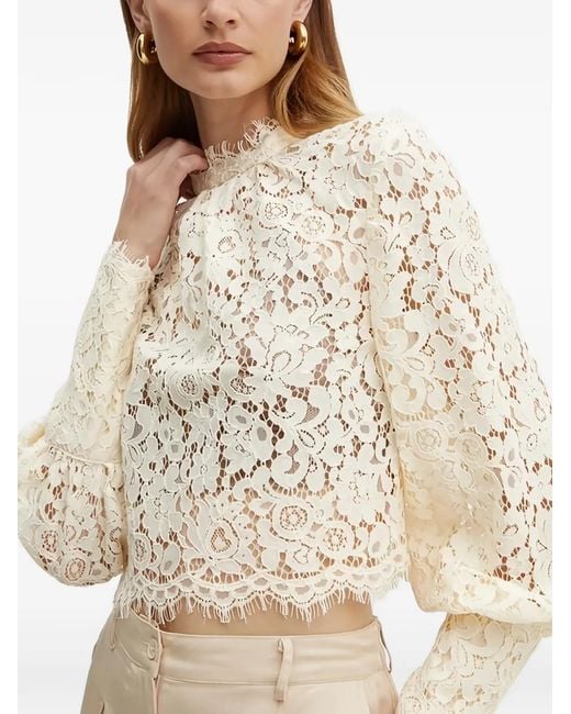 Bardot Natural Flower-Lace Blouse