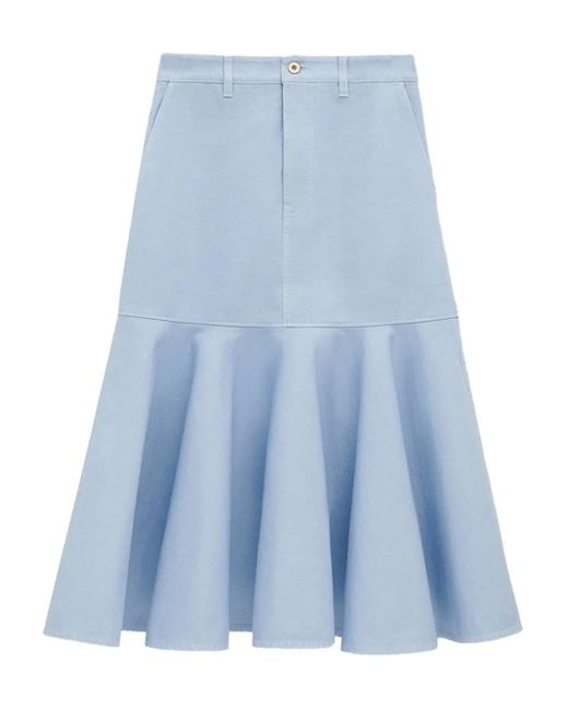 Loewe Blue Cotton Skirt