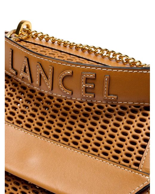 Lancel Brown Medium Ninon De Perforated Shoulder Bag