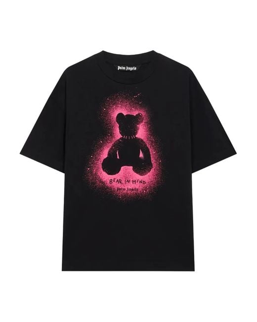 Palm Angels Black Bear Graphic Regular T-Shirt for men