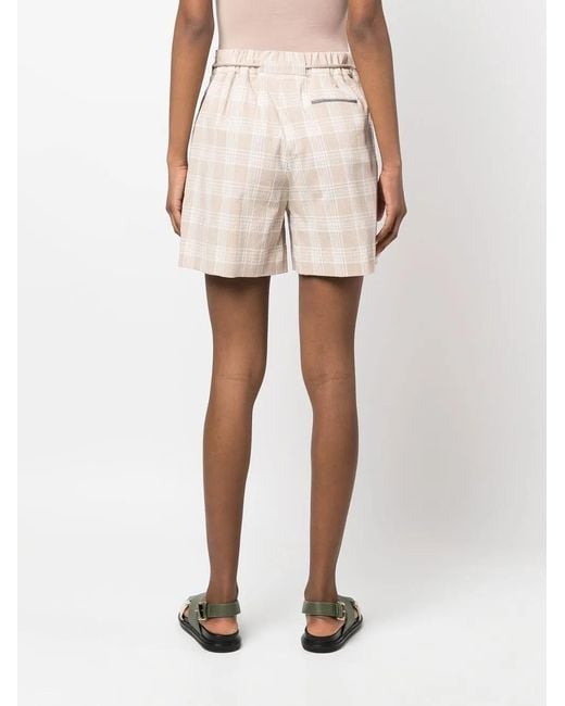 Woolrich Natural Check-Print Seersucker Shorts