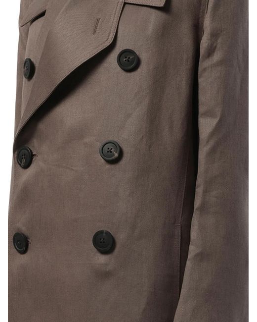 Rick Owens Gray Officer Double-Breasted Coat