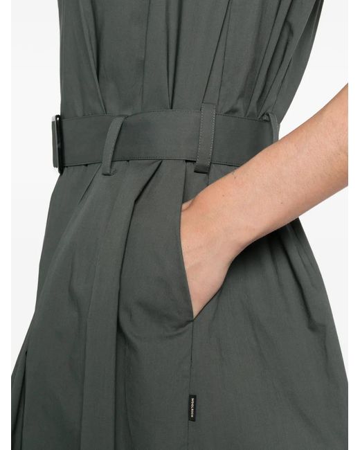Woolrich Gray Belt V-Neck Dress