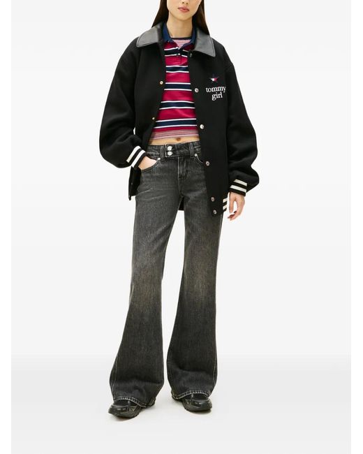 Tommy Hilfiger Gray Double-Button Flared Jeans