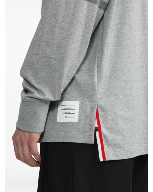 Thom Browne Gray T-Shirt 4-Bar Rugby for men