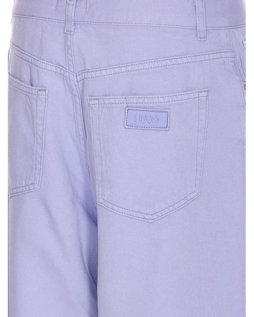 Liu Jo Jeans Met Wijde Pijpen in het Purple