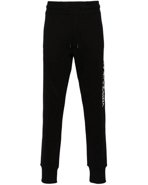 Versace Jeans Couture Black Logo-Patch Cotton Track Pants for men