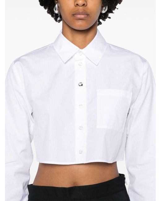 Coperni White Cropped Cotton Shirt