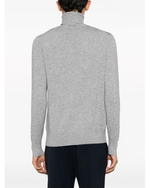 Fursac Gray Roll-Neck Mélange Jumper for men