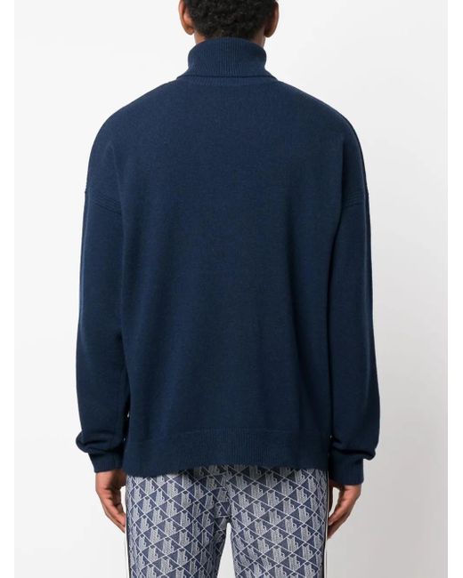 Maison Kitsuné Blue Fox Head Wool High-neck Jumper for men